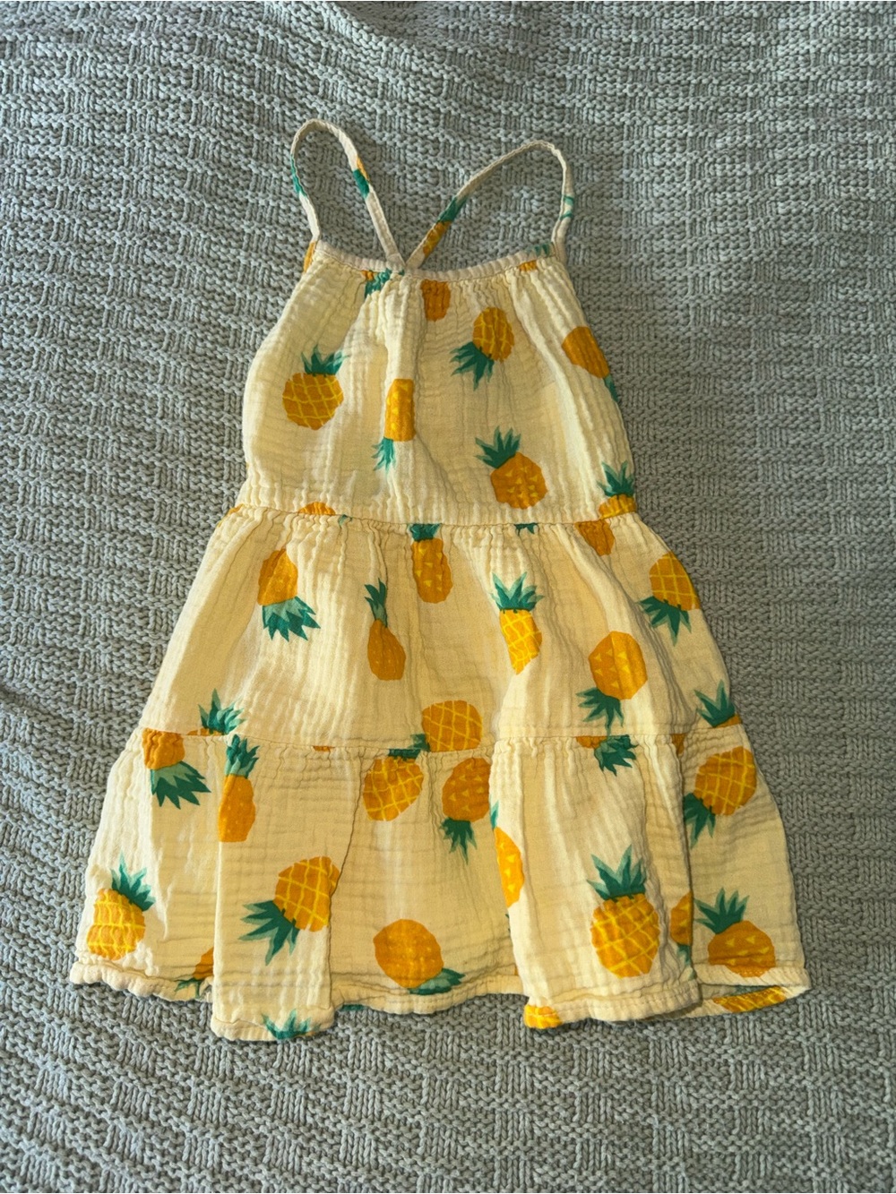 Cat & Jack Yellow Pineapple Tiered Sundress for Kids